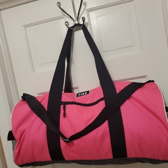 "PINK" Large Zip Close Weekender Duffle Bag, colorful, lightweight - Picture 1 of 10